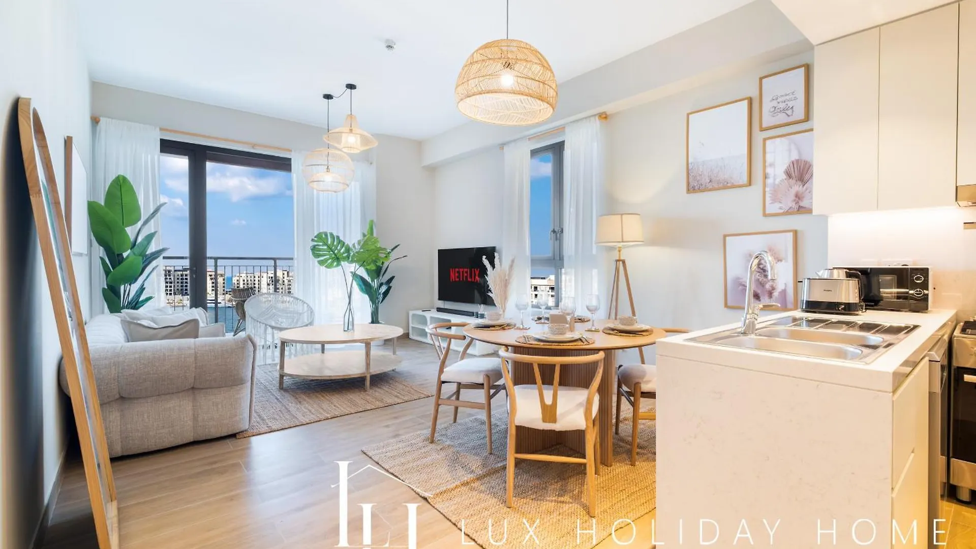 Lux The La Mer Infinity View - Luxury Boho Suite 1 Dubai Apartment